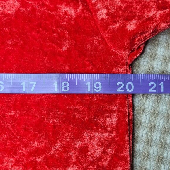 Cassini 80s Classic Orange Crushed Velvet Scoop Neck Funky Fun Festive Blouse - Picture 6 of 8